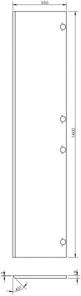 Mexen Orio čelo korpusu koupelnové skříňky 35 x 160 cm, bílý mat - 91A11-1600-300-1-01