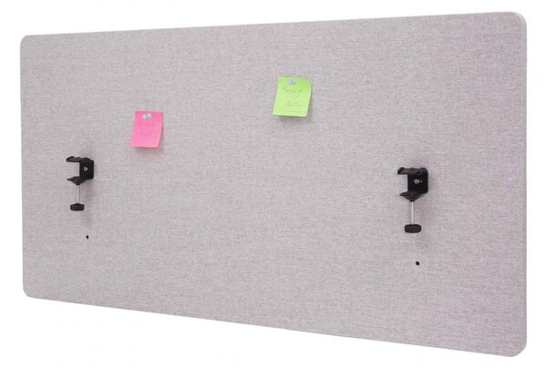 Akustický panel na stůl HWC-G75 - dvoustěnná látka/textil - 60x120 - šedá