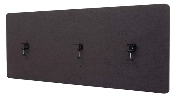 Akustický panel na stůl HWC-G75 - dvoustěnná látka/textil - 60x160cm - hnědo-šedá