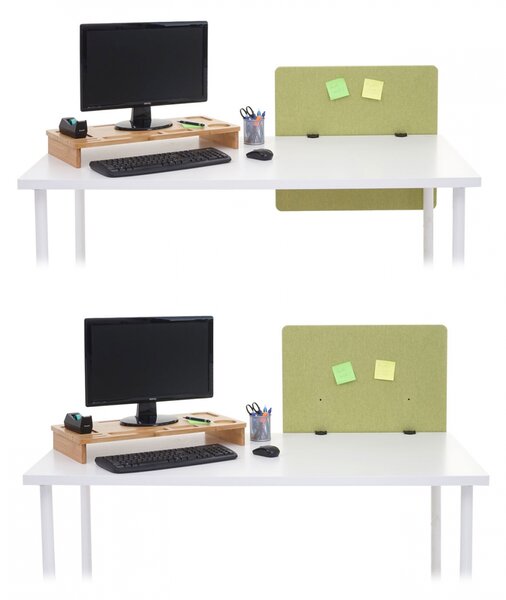 Akustický panel na stůl HWC-G75 - dvoustěnná látka/textil - 60x65cm - zelená