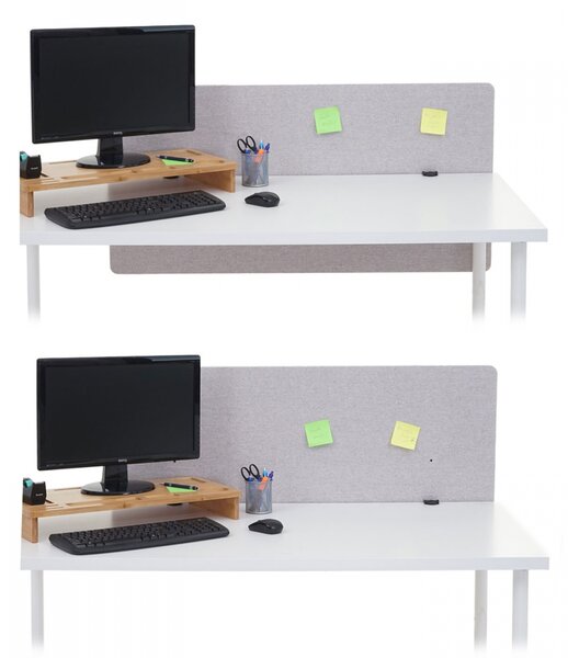 Akustický panel na stůl HWC-G75 - dvoustěnná látka/textil - 60x120 - šedá