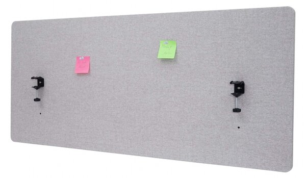 Akustický panel na stůl HWC-G75 - dvoustěnná látka/textil - 60x140 - šedá