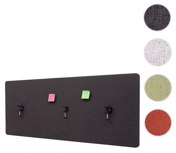 Akustický panel na stůl HWC-G75 - dvoustěnná látka/textil - 60x160cm - hnědo-šedá