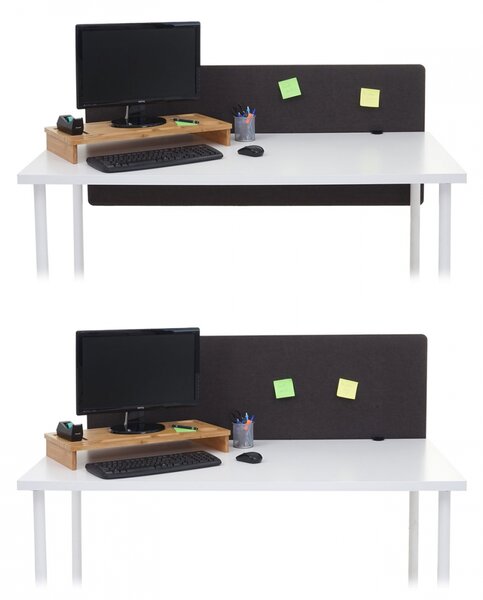 Akustický panel na stůl HWC-G75 - dvoustěnná látka/textil - 60x140 - hnědo-šedá