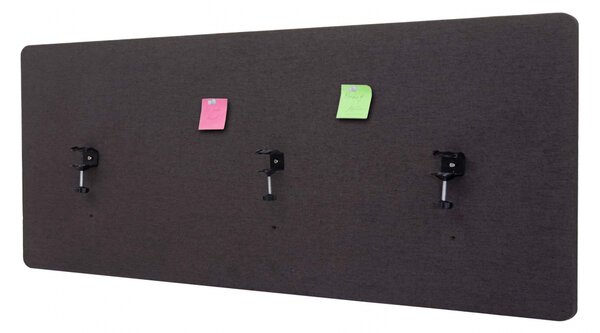 Akustický panel na stůl HWC-G75 - dvoustěnná látka/textil - 60x160cm - hnědo-šedá