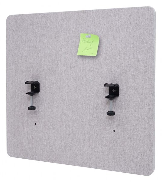 Akustický panel na stůl HWC-G75 - dvoustěnná látka/textil - 65x60 cm - šedá