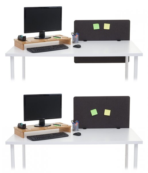 Akustický panel na stůl HWC-G75 - dvoustěnná látka/textil - 60x75cm - hnědo-šedá