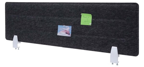 Akustický panel na stůl HWC-G76 - tkanina/textil s reliéfem - 100x30cm - černá