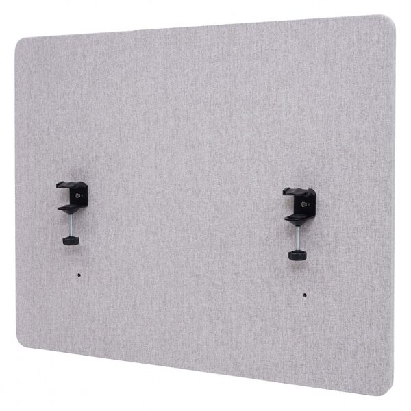 Akustický panel na stůl HWC-G75 - dvoustěnná látka/textil - 60x75cm - šedá
