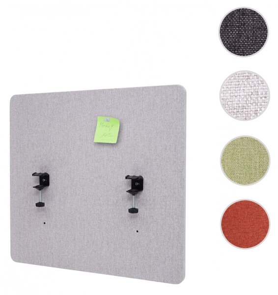 Akustický panel na stůl HWC-G75 - dvoustěnná látka/textil - 65x60 cm - šedá