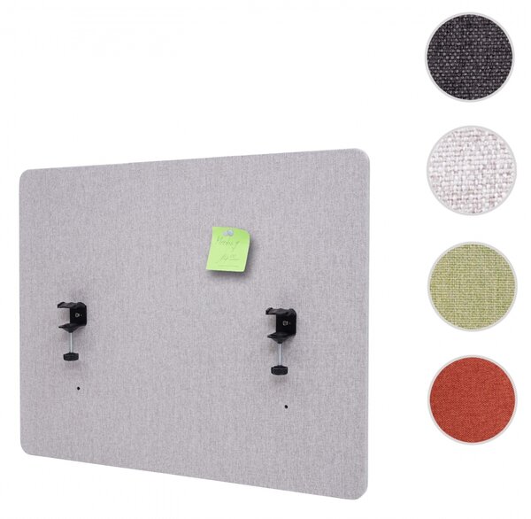 Akustický panel na stůl HWC-G75 - dvoustěnná látka/textil - 60x75cm - šedá