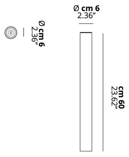 Lodes 09633 1000 A-tube medium, bílé stropní válcové svítidlo, 1x10W LED GU10, výška 60cm