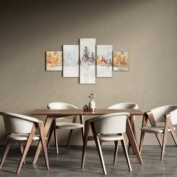 Obraz - Akvarelový les (125x70 cm)