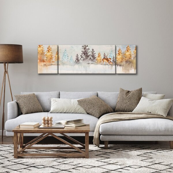 Obraz - Akvarelový les (170x50 cm)