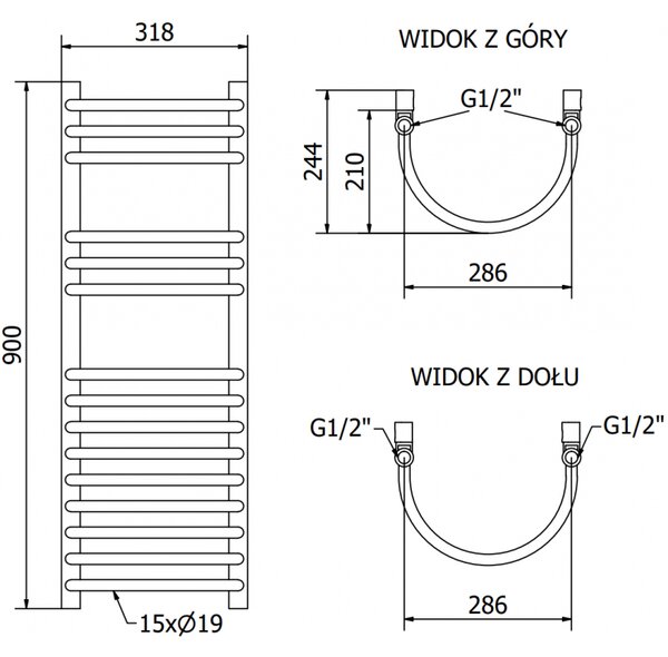 Mexen Eros, elektrické topné těleso 900 x 318 mm, 300 W, černá, W112-0900-318-2300-70
