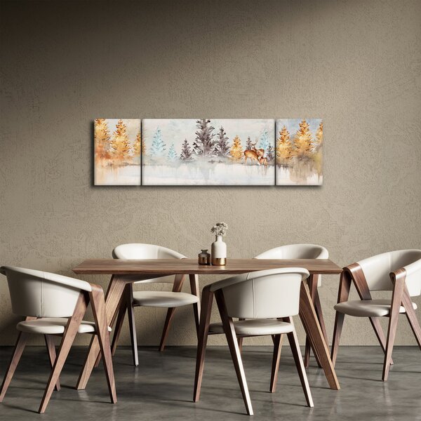 Obraz - Akvarelový les (170x50 cm)
