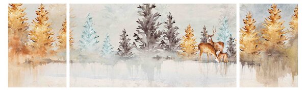 Obraz - Akvarelový les (170x50 cm)