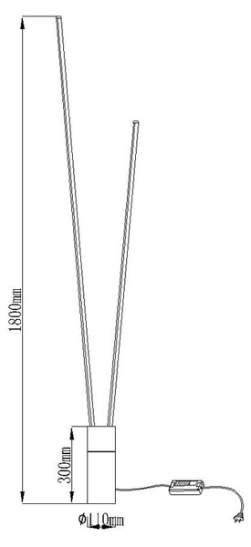 Mantra 7345 Vertical, stmívatelná bílá stojací lampa se dvěma prvky, LED 44W 2600lm 3000K, výška 180cm
