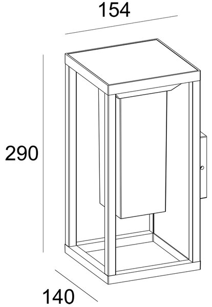 Mantra 7086 Meribel, solární grafitová nástěnná lampa, LED 2,2W 188 lm 3000K, se senzorem výška 29cm, IP54