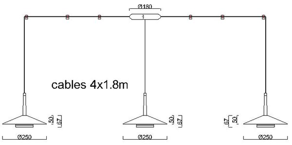 Mantra 7307 Orion, moderní černé svítidlo s mosaznými prvky LED 4 x 8W 1770lm 3000K, průměr 25cm