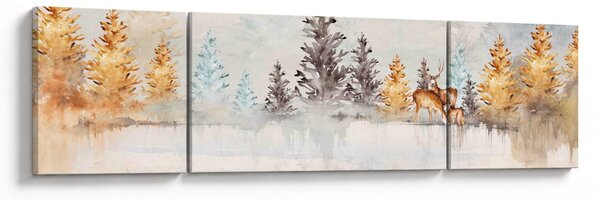 Obraz - Akvarelový les (170x50 cm)