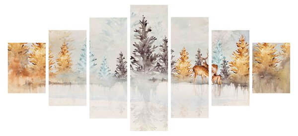 Obraz - Akvarelový les (210x100 cm)