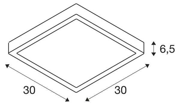 SLV 1003451 Ainos, stropní svítidlo se senzorem, LED 18W 3000/4000K, bílá, 30x30cm, IP65