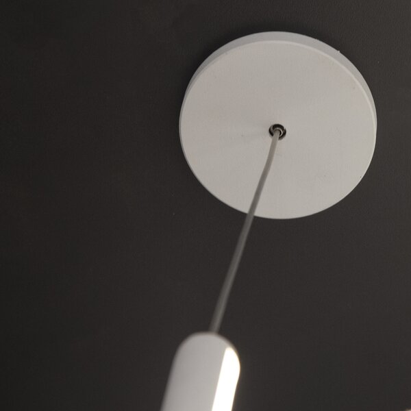 Mantra 7351 Vertical, stmívatelná bílá závěsná lampa, LED 36W 2160lm 3000K, výška 215-350cm