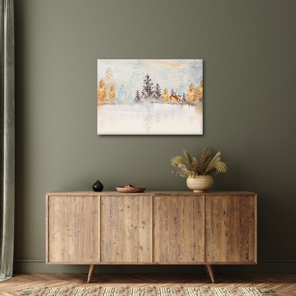 Obraz - Akvarelový les (70x50 cm)