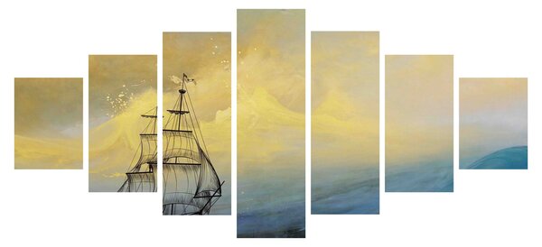Obraz - Malba loď na moři (210x100 cm)
