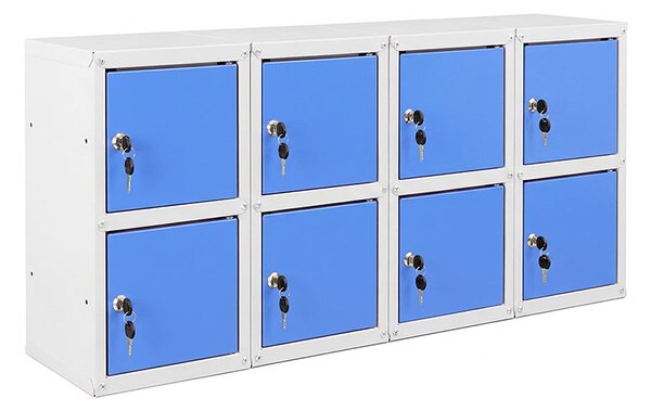 8x Uzamykatelná kovová skříňka Trestles SKM 350x350x350, modrá dvířka