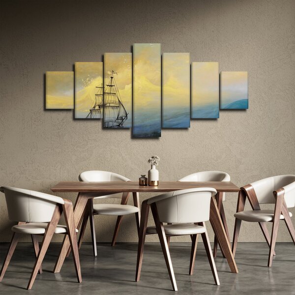 Obraz - Malba loď na moři (210x100 cm)
