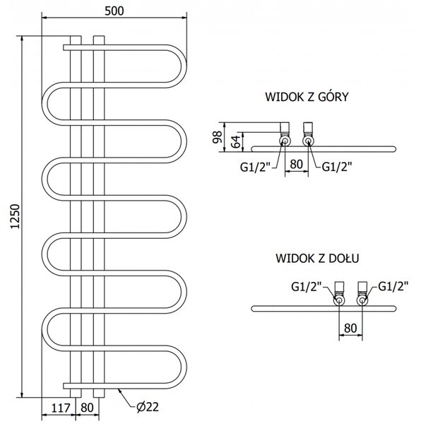 Mexen Kiso, elektrické topné těleso 1200 x 500 mm, 300 W, černá, W114-1250-500-2300-70