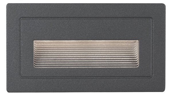 Paulmann 94383 Long, černé venkovní zápustné svítidlo do stěny 230V, 2W LED 3000K, 10,3x5,8cm IP44