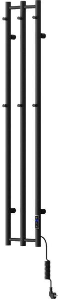 Mexen Pino, elektrické topné těleso s věšáky na ručníky 1405x242 mm, 200 W, černá, W301-1405-242-00-70