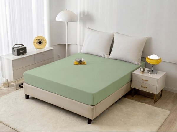Prostěradlo z mikrovlákna MICROVELLE světle zelené 90x200 cm