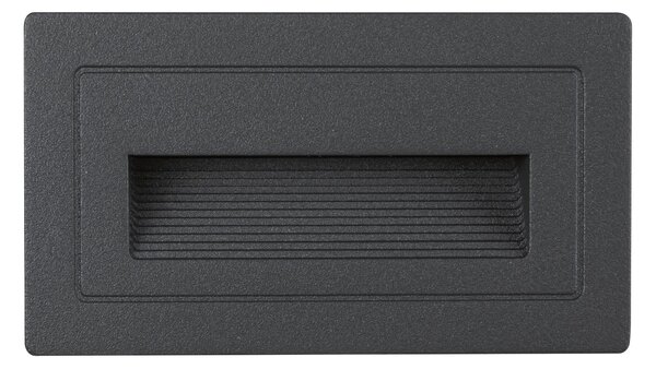 Paulmann 94383 Long, černé venkovní zápustné svítidlo do stěny 230V, 2W LED 3000K, 10,3x5,8cm IP44