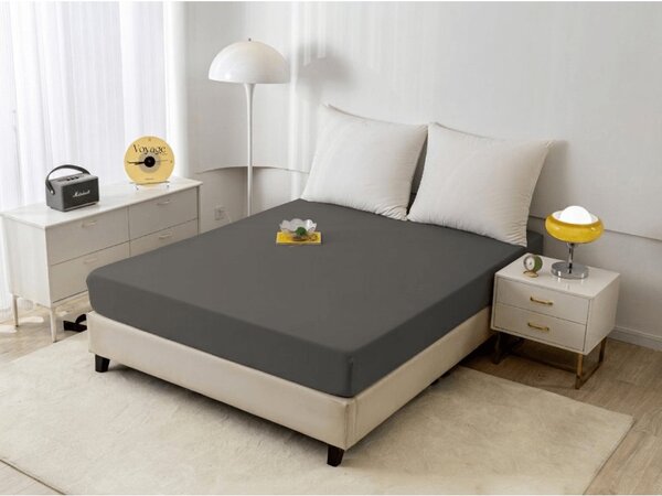 Prostěradlo z mikrovlákna MICROVELLE tmavě šedé 90x200 cm