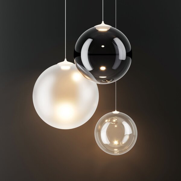 Lodes 17112 4327 Random Solo 14, závěs z kouřového foukaného skla, 1x1W LED 2700K, prům.14cm