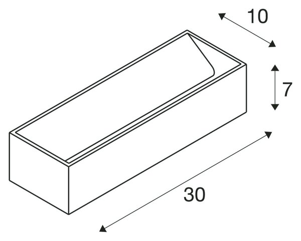 SLV 1002928 Logs IN L, nástěnné svítidlo se svícením nahoru/dolů, 19W LED 2000-3000K, černozlatá, šířka 30cm