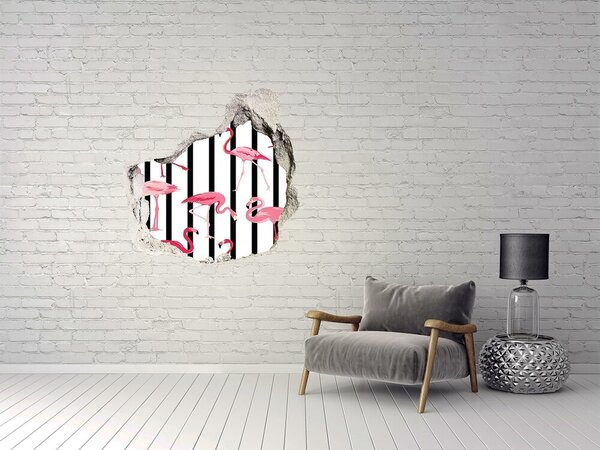 Díra 3D fototapeta nálepka Plameňáci pásky nd-p-82700283