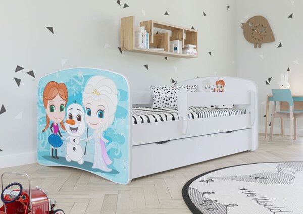 Dětská postel se zábranou Ourbaby Frozen 2 140x70 cm bílá