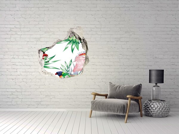 Díra 3D fototapeta nástěnná Tropy ptáci nd-p-82973697