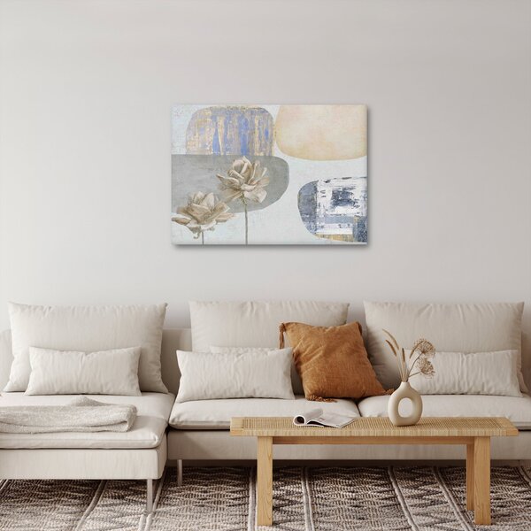 Obraz - Malba s květy a texturami (70x50 cm)
