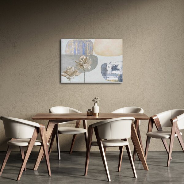 Obraz - Malba s květy a texturami (70x50 cm)