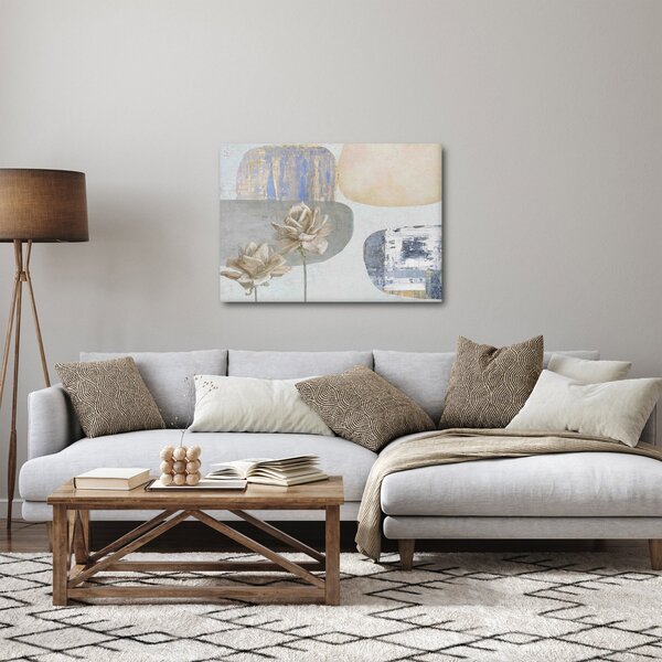Obraz - Malba s květy a texturami (70x50 cm)