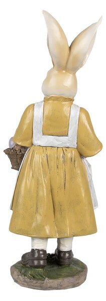 Dekorace králičí mamka v bílé zástěře s vajíčky - 14*11*38 cm - Clayre & Eef