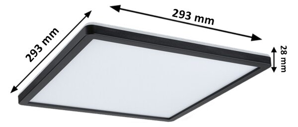 Paulmann 71001 Atria Shine, černé stropní LED svítidlo s korónou, 16W LED 3000K, 29x29cm