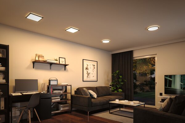 Paulmann 70998 Atria Shine, černé stropní svítidlo s korónou, 16W LED 3000K, průměr 29,3cm