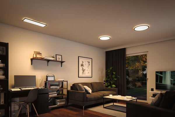 Paulmann 71003 Atria Shine, černé stropní LED svítidlo s korónou, 22W LED 3000K tříkrokové stmívání, 58x20cm